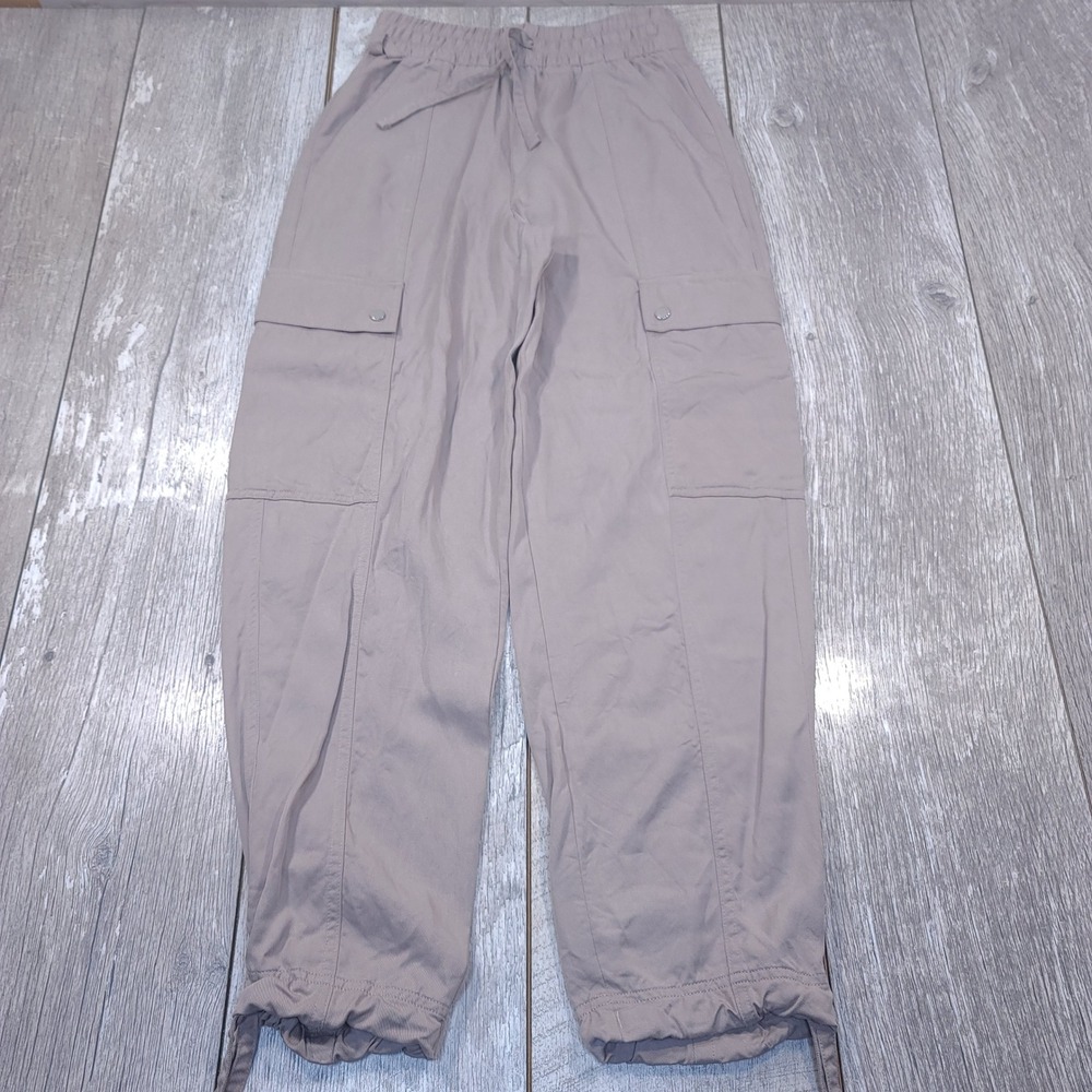 Athleta Cargo Pants Women XXS Taupe Tencel Lyocell Joggers Lounge Streetwear